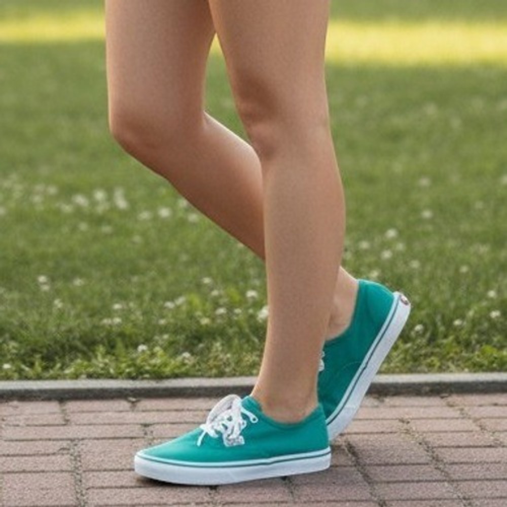 Vans Authentic Lo Pro Women 8 Sneaker Skate Shoes Teal Green Canvas Low Top